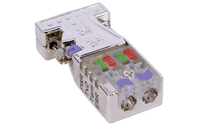 Yaskawa PROFIBUS connector with Diagnostic LEDs – 180º/0º